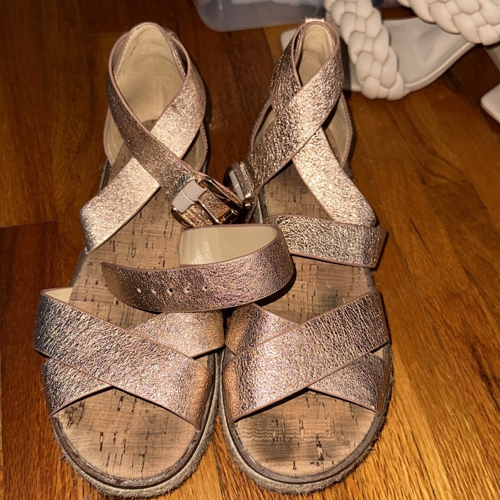 Platform Rose Gold Strappy Sandals